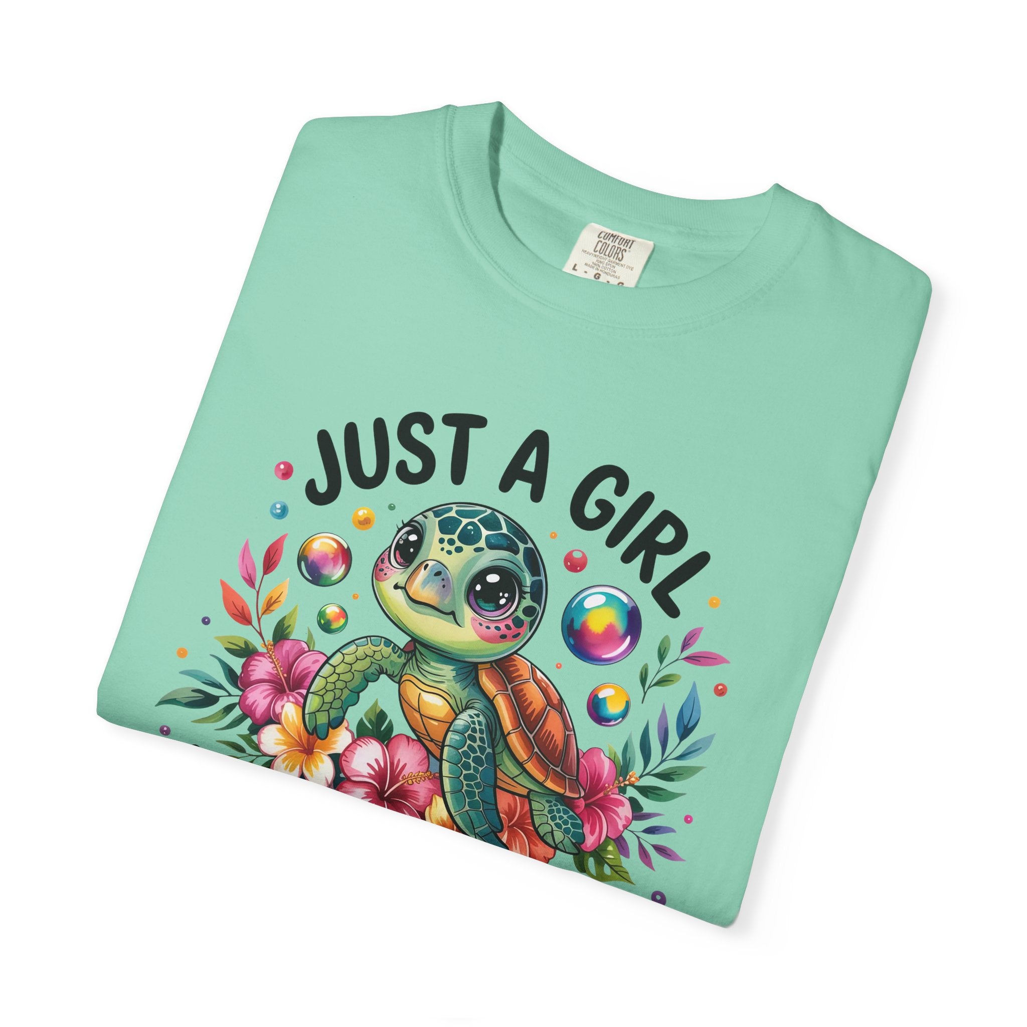 Just a Girl Loves Turtles Graphic T-Shirt — Cute Sea Turtle Tee