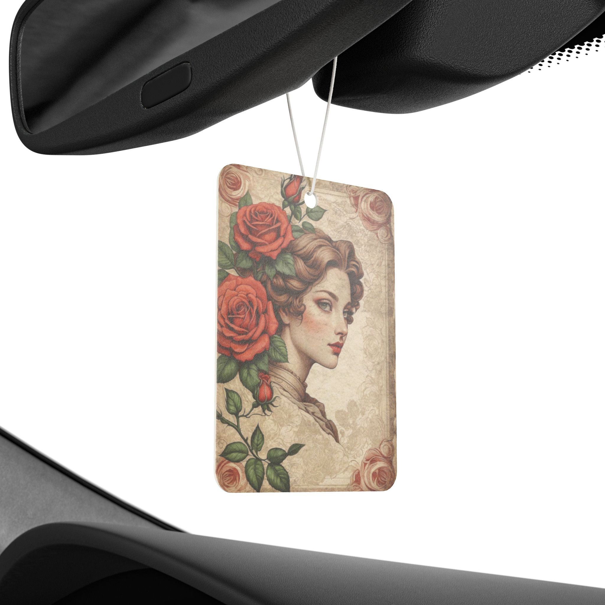 Vintage Lady Floral Car Air Freshener
